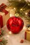 Christmas Tree Ornament Bright Red Cici Ball 20 cm - 4