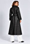 Trinity Women's Belted Genuine Leather Trench Coat - 4