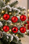 Christmas Pine Tree Ornament Cici Top 4 cm Set of 6 Red