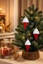 Christmas Tree Ornament Red Ice Cream Cone 3-Piece Set - 3