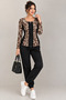 Long Sleeve Combed Cotton Blouse with Front Zipper - 3