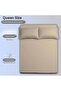 3 Piece Microfiber Bed Sheet Set Fits 180 x 200 cm Soft Breathable 1 Fitted Sheet 2 Pillowcases, Beige - 2