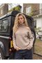 Mink Knitwear Turtleneck Low Shoulder Pearl Detailed Standard Form Knitted Sweater