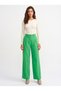 Green High-Waisted Wide-Leg Pants with Adjustable Elastic Detail and Comfortable Cut - 2
