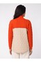 Orange Cotton Diamond Knitted Half Turtleneck Quilted Garnished Knitwear Sweater - 3