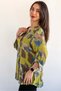 Women's Plus Size Fold Sleeve Shirt Blouse cty-akc-uzd1 100% Cotton Organic Linen - 6