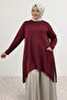 68086 Plus Size Skirt Oval Cut Modal Tunic - Burgundy - 4