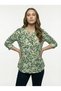 Women's Plus Size Fold Sleeve Shirt Blouse cty-akc-uzd1 100% Cotton Organic Linen - 2