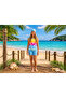 Girl's Blue Shorts Swimsuit Set - 3 Pieces - 3