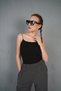 Women's Elastic Rope Strap Tank Top Bustier Cty-Abr-1563