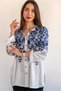 Women's Plus Size Fold Sleeve Shirt Blouse cty-akc-uzd1 100% Cotton Organic Linen - 2