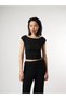 Women's Wide Crew Neck Side Gathered Zero Sleeve Blouse Cty-Abr-2121 - 2