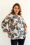 Women's Plus Size Fold Sleeve Shirt Blouse cty-akc-uzd1 100% Cotton Organic Linen - 5