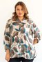 Women's Plus Size Fold Sleeve Shirt Blouse cty-akc-uzd1 100% Cotton Organic Linen - 6