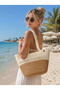 Women's Large Size Straw Beach Bag Cty-Lbn-6319P 50X30 cm - 2