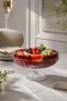 28cm Cut Crystal Paris Decor Red Footed Bowl Milas Pattern - 7
