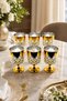 Handmade Cut Crystal Titanium Footed Water Soft Drink - 8