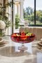 28cm Cut Crystal Paris Decor Red Footed Bowl Milas Pattern - 3