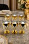 Handmade Cut Crystal Titanium Footed Water Soft Drink - 6