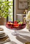 28cm Cut Crystal Paris Decor Red Footed Bowl Milas Pattern - 8