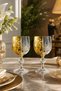 Handmade Crystal Bohemia Yellow Double Color Decorative Presentation Stand Footed Goblet Coffee Side Water Glass - 8