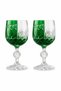 Handmade Crystal Bohemia Green Double Color Decorative Presentation Stand Footed Goblet Coffee Side Water Glass - 5