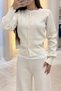 Button Detailed Pajama Cardigan Medium Thickness Knitwear Set - 3