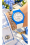 White Silicone Strap, Blue Case, Suitable for Pool and Sea, Women's Wristwatch in Stylish Box, Bracelet as a Gift - 2