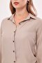 Women's Beige Long Sleeve Plain Shirt ARM-18Y001176 - 4
