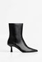 Short Pointed Heeled Boots - Women's Thin Heeled Boots with Side Zipper