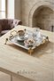 Sultan Gold Tray Stainless Steel Gold & Silver Promise Engagement Wedding Tea Coffee Serving Tray 22X22 cm