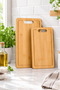 Set of 2 Bamboo Cutting Boards, Kemer Classic Corner Curve Model, 32X22 cm & 25X16 cm