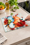 Glass Cutting Board Unbreakable Tempered 25X35 cm Decorative Pumpkin Patterned Non-Slip