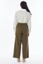 Lace-Up Lyocell Trousers Dark Khaki - 4