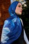 Timeless Dream - Navy Blue - Efilia Patterned Shawl - 90X90 cm - 3