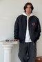 Oversized Men's Black Bomber Jacket - Water-Repellent Fabric Transitional Pilot Jacket - 2