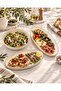 3-Piece Porcelain Gold Modern Sufii Salad Boat Bowl Set