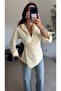 Yellow Asymmetrical Cut Buttoned Shirt - 5