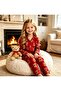 Red Tedy Bear (with Teddy Bear) Plaid Girls' Shirt Pajama Set Age Range 5 - 14 - 2