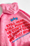 Still Moving Printed Oversize Unisex Washable Pink Hoodie - 4