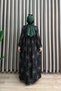 Erva Dress Viscose Fabric Women's Green Collar Openable Buttoned Comfortable Cut Patterned Hijab Dress - 3