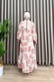 Puket Elbi̇se Mango Modal Fabric Women's Pomegranate Flower Collar Openable Buttoned Flounce Cut Hijab Casual Dress - 3