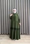 Selena Dress Viscose Lace Fabric Women's Dark Green Open-Front Dress with Buttons and Lace Detail Comfortable Fit Islamic Dress - 4