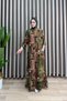 Bi̇rgül Dress Viscose Fabric Women's Green Ethnic Patterned Hijab Dress with Buttons and Pockets - 4