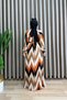Ada Dress Viscose Fabric Women's Black Zigzag Patterned Hijab Dress with Mobile Belt - 5