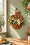 Amora Apple-Shaped Wicker Wall Basket – Decorative Hanging Organizer Basket, Bohemian Kitchen and Living Space Decor - 7
