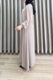Leman Ferace Rabia Crepe Fabric Women's Light Mink Color Ferace with Hidden Zipper and Elastic Ankles - 5