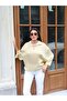 Striped Transparent Fabric Polo Neck Blouse — Yellow - 5