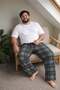 Men's 791 Large Size Oversized Microsoft Plaid Single Bottom