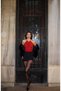 Diving Fabric Blouse with Neck Accessory — Red - 5